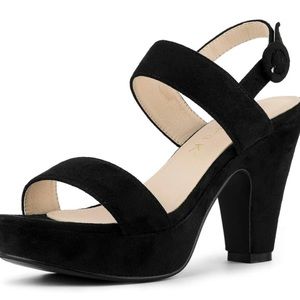 Allegra K Black Platform Heels